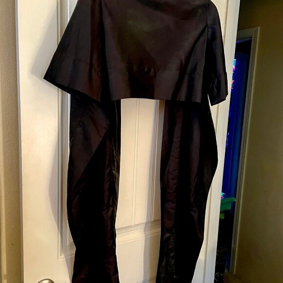 Calvin Klein Fancy Draping Dressy Black Satin Boa Scarf Shawl Sleeves Unique - Picture 6 of 7